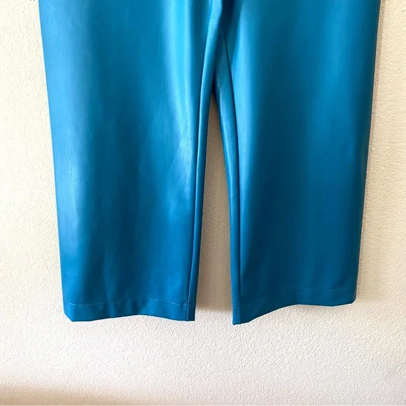 Anthropologie Maeve Colette Faux Leather Crop Wide-Leg Pants - Picture 6 of 10